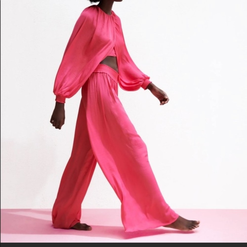 Zara Pink Palazzo Pants XL